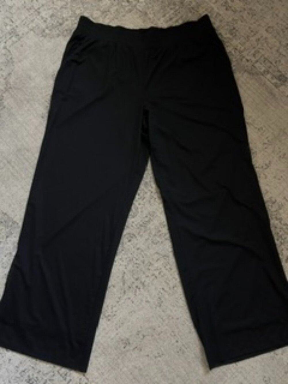 🧡3/$15 Belle by Kim Gravel Beach Black Semi-Sheer Wide Leg Pants L